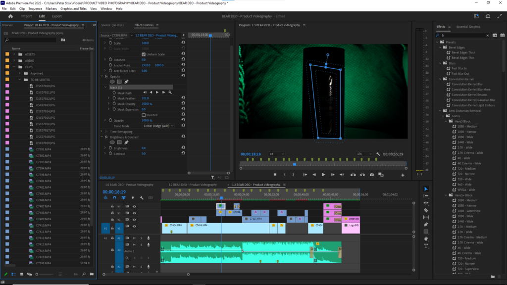 STORM BEAR DEO - Product Videography TIMELINE